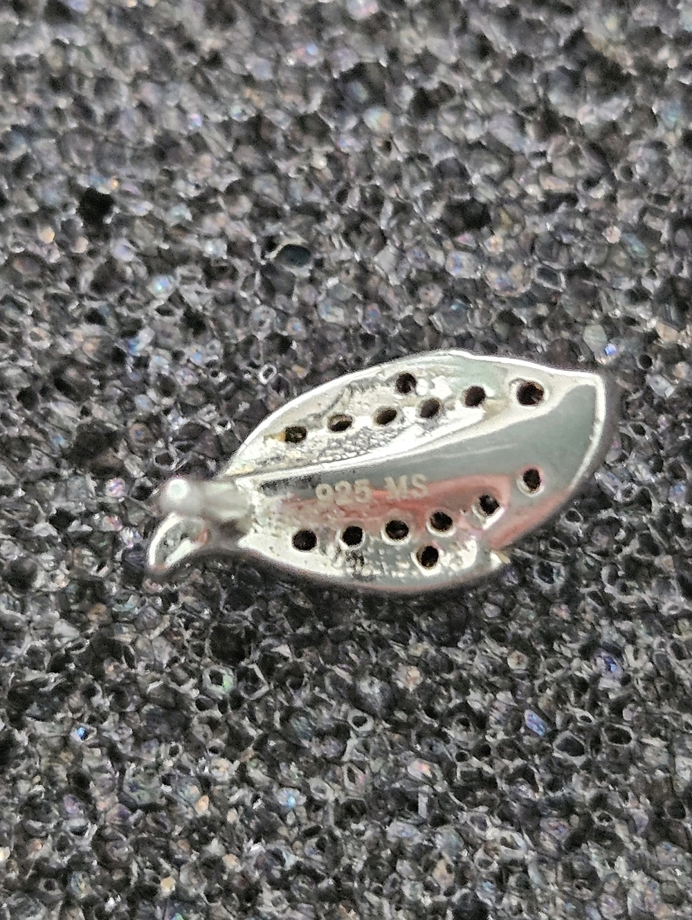 Vintage Genuine Silver Black Zirconias Stud Earrings Retro Feminine Minimalist - Picture 2 of 6